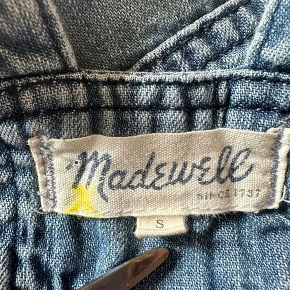 Madewell Skinny Distressed Denim Overalls Light Wash Size S